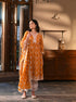 Afarin Anarkali Kurta with Round Hem Organza Panel Pants With Dupatta